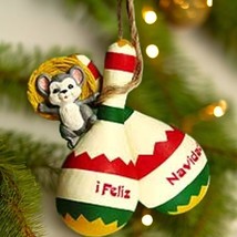 Vintage Retired Hallmark Ornament Feliz Navidad 2000 Mouse With Maracas NEW - £14.66 GBP