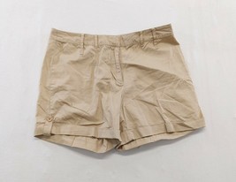 Beechers Brook Women&#39;s Beige Cuffed Shorts Size 14 Flat Front High Rise ... - $10.78