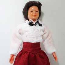 Dressed Victorian Lady Doll 11 1152 Red Skirt Caco Flexible Dollhouse Mi... - £31.55 GBP