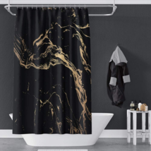 Oerju 72X78Inch Marble Texture Shower Curtain Gold Powder Swirl Modern A... - $48.66