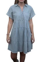 Umgee reed denim mini dress in Light Wash Denim - size XL - $44.55