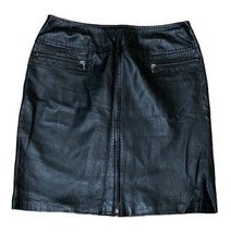 VS2 By Vakko Pencil Skirt sz 10 Soft Genuine 100% Leather Black Lined VT... - $18.50