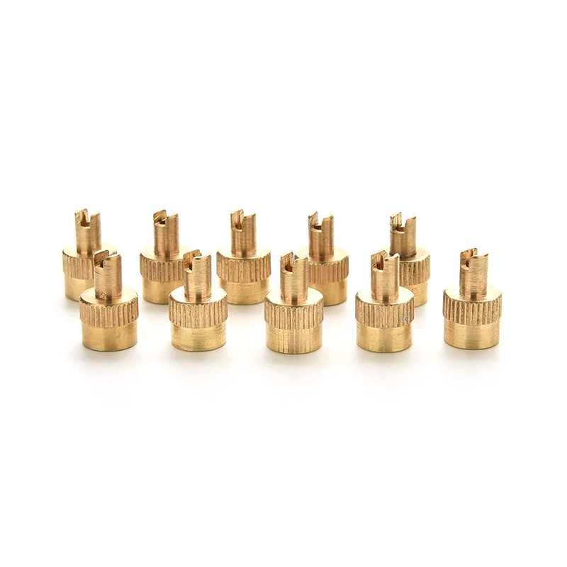YIBAR 10pc Chrome Metal Slotted Head Valve Stem Caps With Core Remover Tool fo - £11.82 GBP