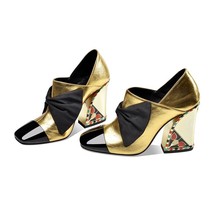 crystal shoe wedding big bow evening shoes for women  shoes party gold woman pum - £82.24 GBP