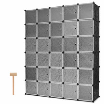 DIY 30 Cube Portable Closet Storage Organizer Clothes Wardrobe Cabinet W/Doors - £172.99 GBP