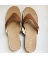Xappeal Leather Flip Flops Comfort Sandal Heels Brown Size 11 New  - $28.53 CAD