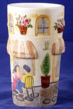 Bella Casa by Ganz Cafe Scene Mug – Hand‑Painted 3D Ceramic Coffee Cup - $15.96