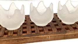 PartyLite 3 Frosted Lotus Blossom Votive Candle Holders P0290 In Origina... - $14.03