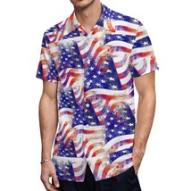 Mondxflaur American Flag Button Down Shirts for Men Short Sleeve Pocket ... - £20.72 GBP