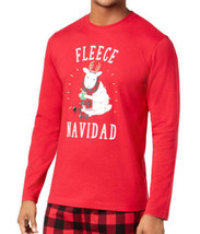 allbrand365 designer Mens Fleece Printed Long Sleeve Top,Fleece Navidad Size S - $43.54
