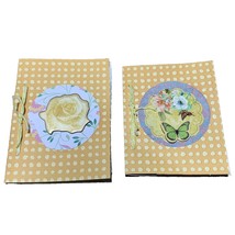 2 Junk Journal Notebooks Handmade Yellow Flowers 3.5x4.5 in - £9.95 GBP