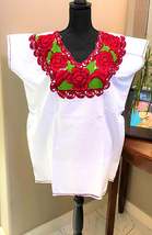 White Mexican Embroidered Blouse - $27.00