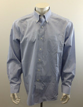 L.L.Bean  Men&#39;s 16.5 Wrinkle Resistant Large Cotton  Blue Long Sleeve Sh... - £8.53 GBP