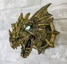 Castle Dungeon Chained Golden Dragon Wall Plaque Decor Color Changing LE... - $37.99