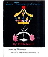 1959 Renault &quot;La Dauphine&quot; Automobile PRINT AD Herbert Leupin Art BX4 - $175.45 MXN