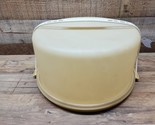 Vintage TUPPERWARE 13&quot; Cake Keeper Carrier With Lid &amp; White Strap - SHIP... - £21.67 GBP
