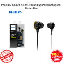Philips SHE6000 In-Ear Surround Sound Wired Headphones - Black - New - $25.33