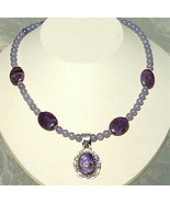 Adjustable Lepidolite and charolite Pendant Necklace  - $90.00