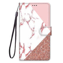 Anymob iPhone Case Pink and White Lovely Cartoon Cat Phone Bag Flip Wallet Leath - £21.68 GBP