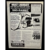 Sno-Rabbit Print Ad Vintage 1980 Motorbike on Skis Snow Rabbit Winter Sp... - $14.95