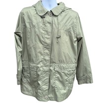 Women&#39;s Tudor Court Haband Hooded Jacket Coat Size L Button Up Zip Pockets  - $524.70 MXN