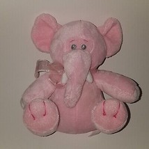 The Petting Zoo Pink Elephant Lovey Rattle Plush 6&quot; Stuffed Animal Baby Toy - £6.59 GBP
