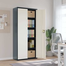File Cabinet Anthracite and White 90x40x200 cm Steel - $222.66
