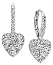 Ladies / Daughter / Mom Birthday / Mothers Day Gift Pavé Heart Drop Earrings - £51.38 GBP