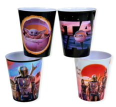 Star Wars The Mandalorian Grogu Plastic Mini Cups Shot Glasses Set of 4 - 2 OZ - £3.90 GBP