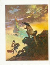 vintage Frank Frazetta 11&quot; x 9&quot; Book Plate Print - Pony Tail - £5.59 GBP