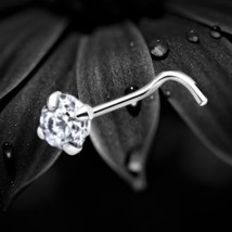 925 Sterling Silver 3mm Round Clear CZ  Cubic Zirconia Nose Stud Screw P... - $181.62 MXN