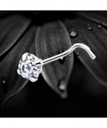925 Sterling Silver 3mm Round Clear CZ  Cubic Zirconia Nose Stud Screw P... - $182.62 MXN