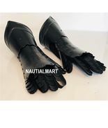 Medieval Black Gauntlets Steel armor ~ Crusader LARP SCA Halloween Fanta... - $1,843.49 MXN
