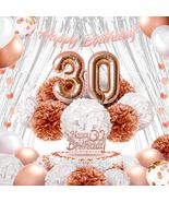 EpiqueOne 41-Piece Rose Gold 30th Birthday Party Decorations for Women - $242.58 MXN