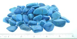 3X Blue Howlite Dyed 20-30mm LG Healing Crystal Tumbled Stones Insomnia ... - $5.93