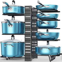 Pots and Pans Organizer for Cabinet,  8 Tier Pot Rack - £18.48 GBP