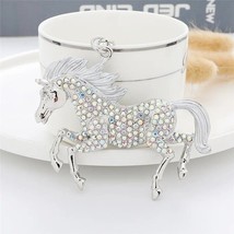 White Horse Crystal Rhinestone Keychain Pendant - £9.56 GBP