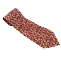 Vintage Valentino Cravatte Tie Red Orange Filigree Swirl 100% Silk Necktie - $24.65