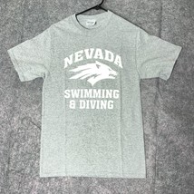 Nevada Wolf Pack Mens T Shirt Small Gray White Short Sleeve NCAA Swimming Diving - $18.98