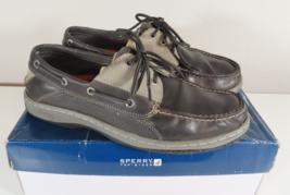 Sperry Men&#39;s Billfish 3-Eye Leather Boat Shoes Dark Gray Size 10 M - £18.00 GBP