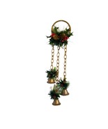 Vintage Christmas Decoration Door Hanger Bells Plastic Holly Pinecones E... - £28.27 GBP