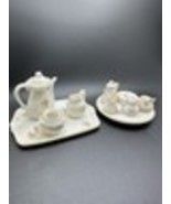 Miniature Tea Set  Mini Porcelain 13pc Doll House Flower Theme - $20.26 CAD