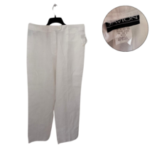Savion White Linen Blend Pants Size 16 | Wide Leg Trousers - $21.78