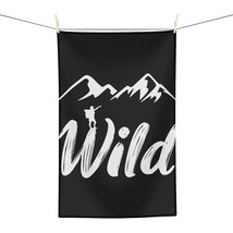 Microfiber Tea Towel Featuring Bold &quot;WILD&quot; Print: Durable and Quick-Drying - £14.60 GBP