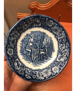 Liberty Blue Staffordshire Berry Bowl Betsy Ross Flag 5&quot; vintage eagle mark - $11.87