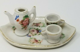 Miniature Tea Set Occupied Japan Pico Rose Floral Vintage 1950  - £13.43 GBP