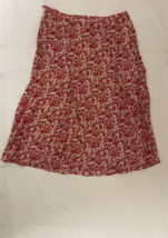 Rena Rowan Women&#39;s Red Floral Skirt Size 14 - e21 - $182.44 MXN