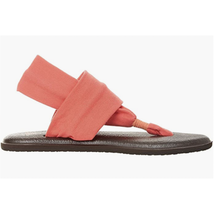 Sanuk Yoga Sling 2 flip flops Coral Pink | Womens 8 NEW! - £27.18 GBP