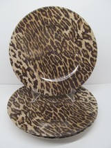 222 Fifth Nick And Nora Jungle Jim Set Of 3 Leopard Print 10 3/4&quot; Dinner Plates - £38.71 GBP