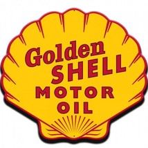XL Golden Shell Motor Oil Clamshell Metal Sign  - £78.59 GBP